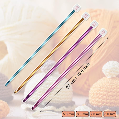 Ganchos De Crochet Largos 5.0 Mm 6.0 Mm 7.0 Mm 8.0 Mm Agujas