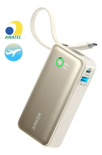 Carregador Portátil Power Bank Anker Nano 10000mah 30w Turbo Com