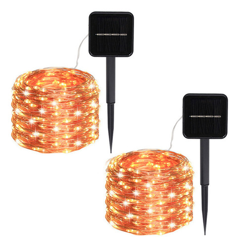 Solar Copper Wire Light String Patio Lawn Outdoor Decor