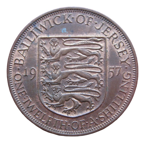 Bailiwick Of Jersey  1/12  De Shilling 1957