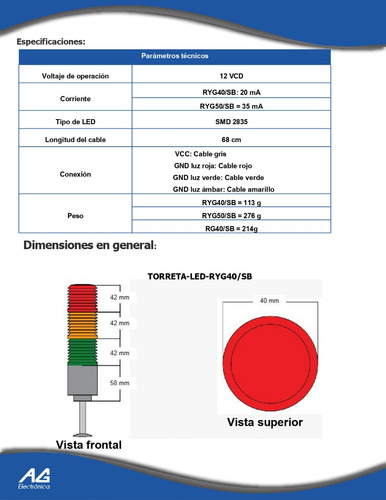 Base C Para Torreta De Seguridad Tipo Semáforo