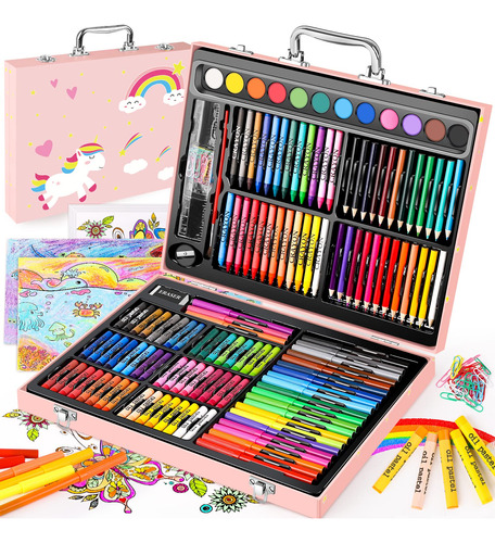 Kit De Dibujo Para Colorear, Estuche De Regalo: Crayones, Pa