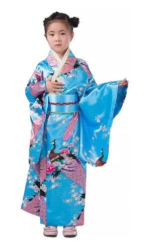 Niños Niñas Ropa Kimono Bata Traje Japonés Manga Larga