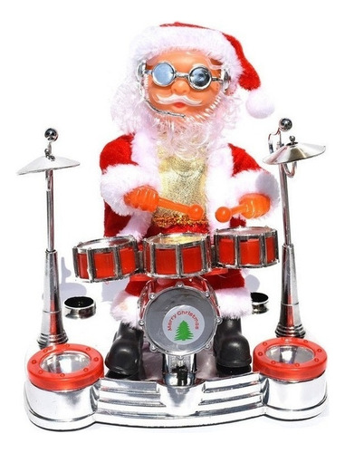 Navidad Santa Claus Tocando El Saxofón Con Adornos Navid [u]