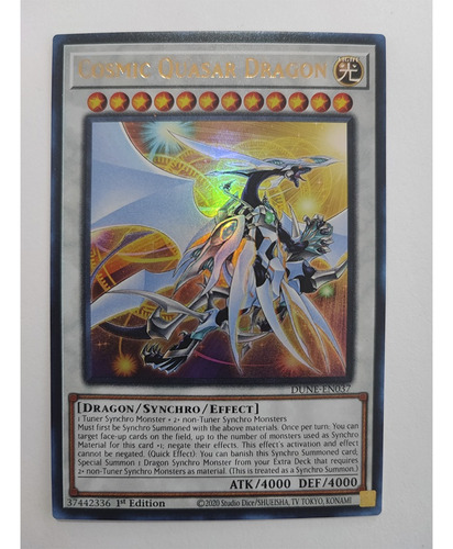 Yugioh Cosmic Quasar Dragon - Dune-en037 - Ultra Rare 1st Ed