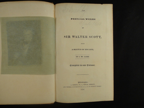 Scott, W. The Poetical Works Of Sir Walter Scott. 1839.