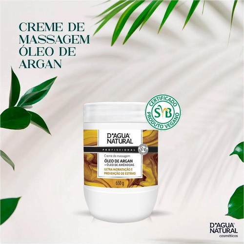 Creme De Massagem Argan E Amêndoas 650g Dagua Natural