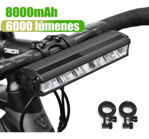 Luz Para Bicicleta, 6000 Lúmenes, Ipx5, Impermeable, 5 Led.