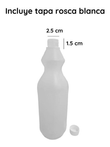 Imagen 4 de 10 de Envases M3 Lavandina 1 Litro Natural Virgen X 200 Un