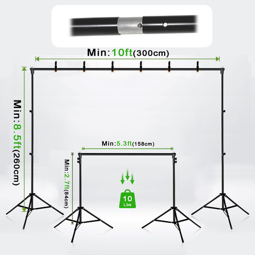 Kit Fondo De Pantalla Verde Ajustable Para Fotos Y Eventos Diseño Impreso Color