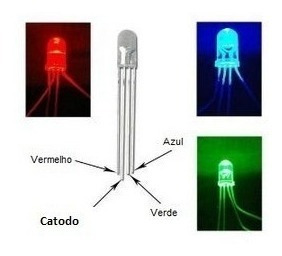 5x Led Rgb 5mm Alto Brilho Catodo Comum Sao Paulo Sp