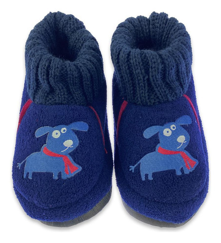 Pantufa Infantil Com Solado N 21/22 Azul