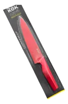 Comprar Cuchillo Chef 20cm Kok Acero Inoxidable Menaje Cocina Color Rojo