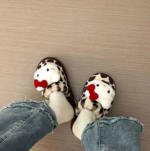 Pantuflas De Hello Kitty Leopardo
