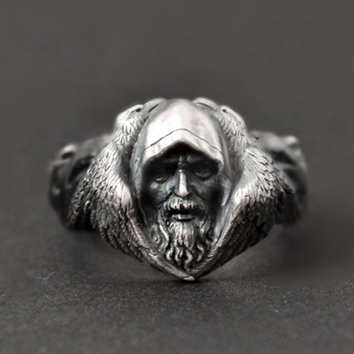 Anillo De Plata De Cuervo De Odin De Mitología Nórdica Para