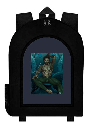 Mochila Aquaman Negra Adulto / Escolar C2