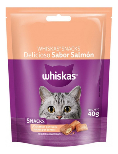 Snacks Whiskas Sabroso Para Gato Sabor Salmon 40gr
