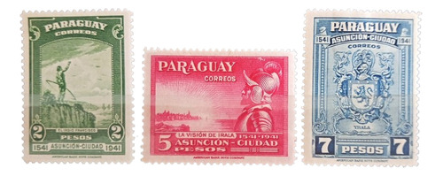 Paraguay, Serie Sc 395-97 400 Años Asunción 1942 Mint L16898