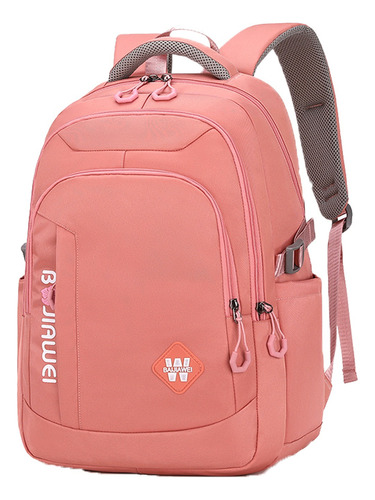 Mochila De Escolar Viaje Bolsa Informal Juvenil Unisex, Antirrobo Gran Capacidad Y Multibolsillos 40l Color Rosa Diseño de la tela Tela oxford