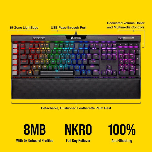 Teclado mecánico Corsair K95 Platinum Xt Switch Speed Gamer