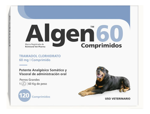 AnaLGésico Algen 60 Para Perros Detallada Tramadol 60mg 