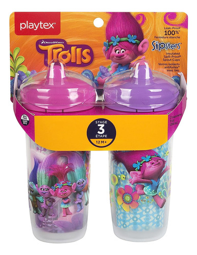 Sipsters Stage 3 Trolls Sippy Cup Boquilla Aislada, 9 O...