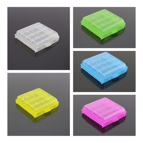 Case Para Pilhas Aa E Aaa Kit Com 5 Peças Cores Variadas