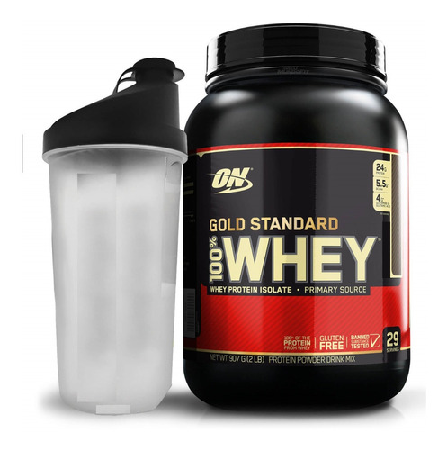 Whey Gold Standard - 2lbs - 900g Optimum + Shaker Brinde