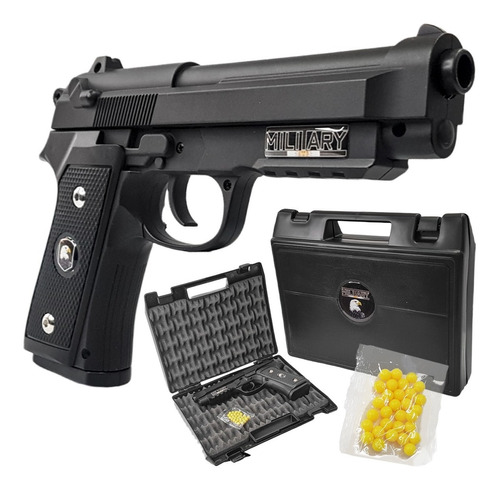 Pistola Airsoft Beretta 92 Replica Spring Military Estuche