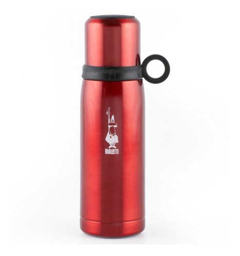 Imagem 1 de 6 de Garrafa Térmica Vermelha 460 Ml - Aço Inox - Bialetti