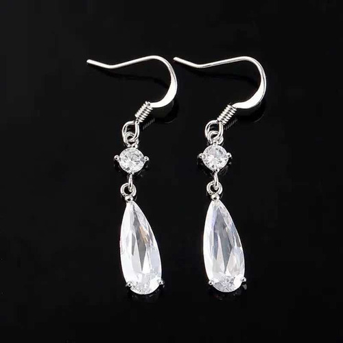 T Aros Colgantes De Plata Con Piedras De Quarzo