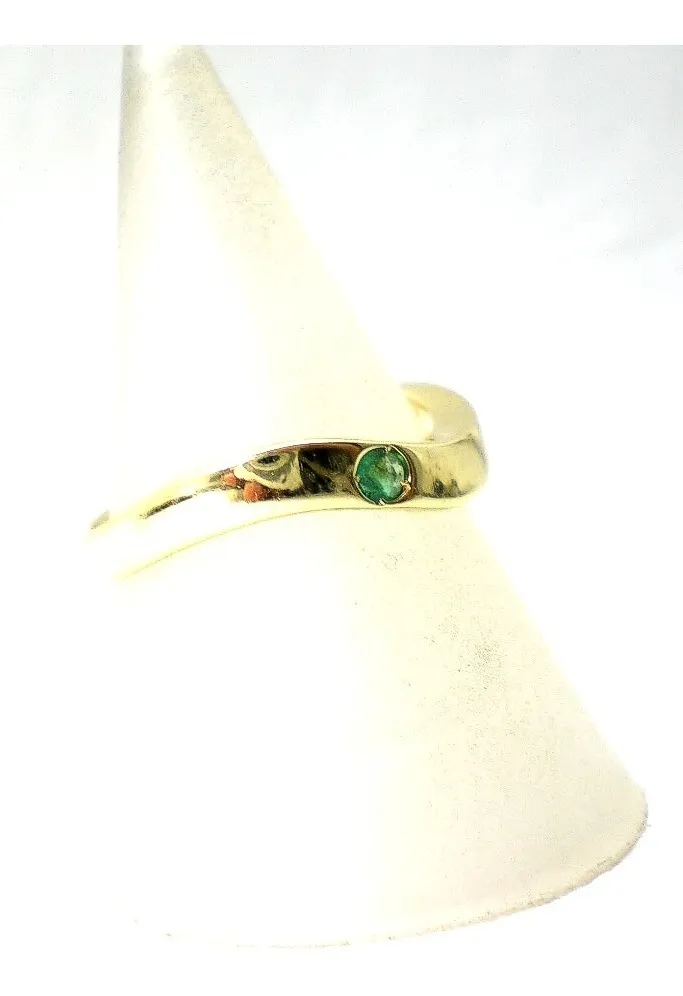 Anillo De Oro 18 Kt Y Esmeralda Natural