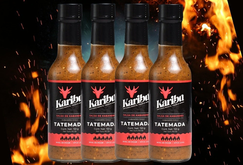 Salsa De Chile Habanero Tatemada Karibu Pack 6 Pzas