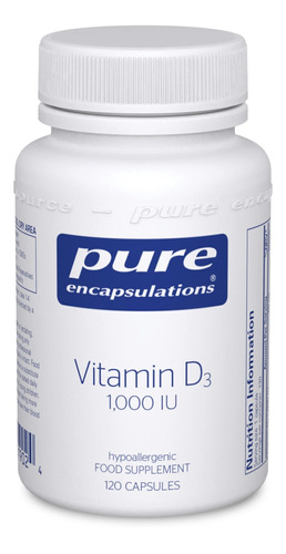 Pure Encapsulations Vitamina D3 25 Mcg (1.000 Ui) | Supleme.