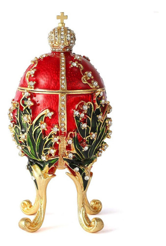 Qifu Pintado A Mano Esmaltado Fabergé Estilo Huevo Decora...