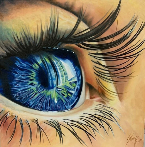 Pintura El Azul De Mis Ojos  Es Azul De Mi Alma 