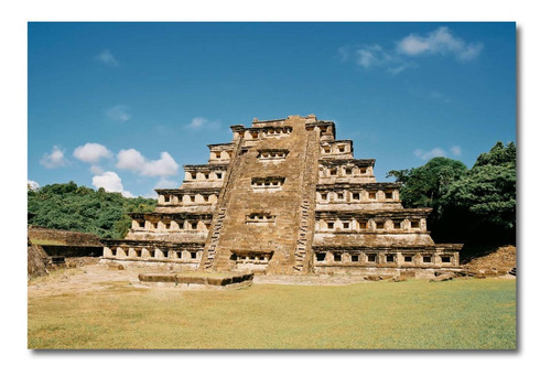 Cuadro  Pirámide De Lo Nichos Tajín Veracruz Lienzo 140x93
