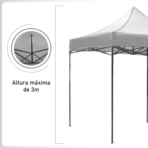 Imagen 6 de 10 de Toldo Plegable 3x6 Impermeable Retractil Azul Metalico