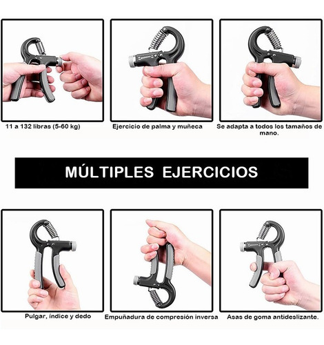 Imagen 6 de 8 de Hand Grip Pro Regulable Fitness Muñeca / Antebrazo Fuerza