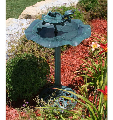 Alpine Corporation Tec108 Birdbath Yard Estatua, 20 L X 20 W