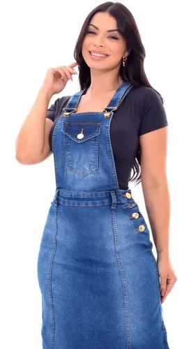 Jardineira jeans evangélica sales