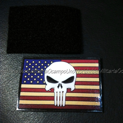 Us Navy Seal Plastic Punisher American Flag Hook Patch.