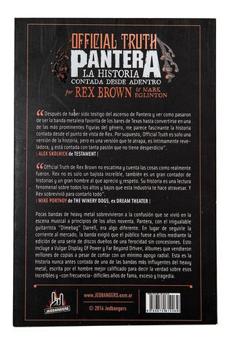 Official Truth - Rex Brown - Libro - Pantera