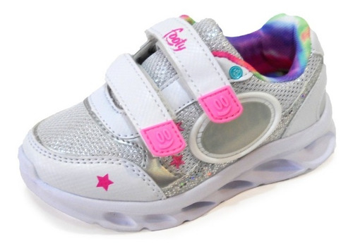 Zapatillas Footy Bubble - Blanco Con Rosa  - Con Luces 