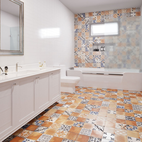 Imagen 2 de 7 de Piso Ceramico 1cal 33x33 Cotto Malva Deco Sat San Lorenzo