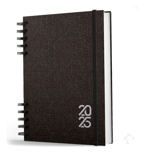Agenda Negócios E Organização Pessoal Preta Com Capa Dura Ano 2025 Capa Preto
