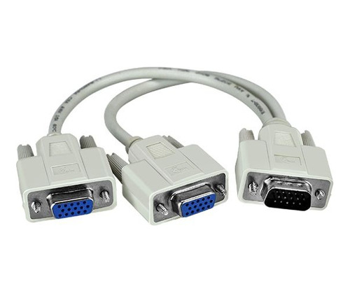 Cable Splitter Vga 1x2 Tipo Y 1 Macho 2 Hembras Conecta 2 Tv