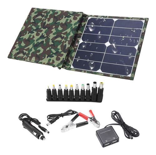 Imagen 1 de 11 de 100w 18v Kit De Panel Solar Plegable Portátil Cargador De