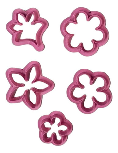 *kit 5 Cortadores Petalos Flores Galleta Fondant Cupcake *