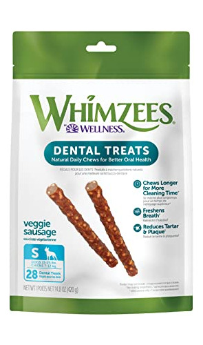 Snack Dental Vegano Para Perros, Whimzees Veganuito 28uds.
